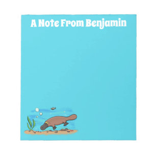 Bloc-note Caricature de natation de Cute platypus