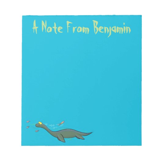 Bloc-note Caricature de plesiosaure, monstre marin mignon et (Devant)