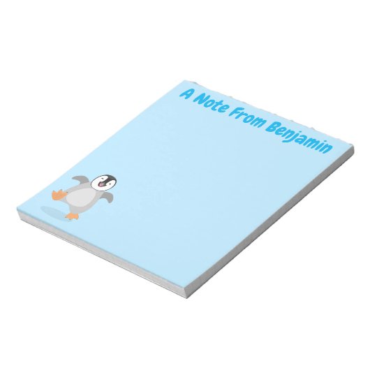 Bloc-note Caricature de poussin de pingouin mignon et joyeus (Tourné)