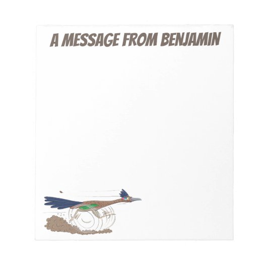 Bloc-note Caricature d'oiseau du désert drôlement amusante (Devant)