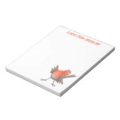 Bloc-note Caricature d'oiseau rouge chantant mignon (Tourné)