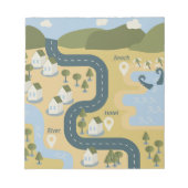 Bloc-note Caricature élégante paysage carte de voyage (Devant)