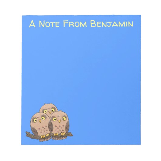 Bloc-note Caricature en trio de chouette (Devant)