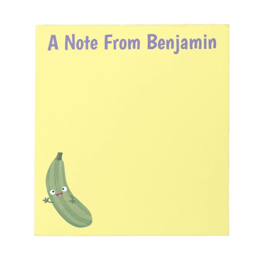 Bloc-note Caricature joyeux de courgettes mignonnes (Devant)