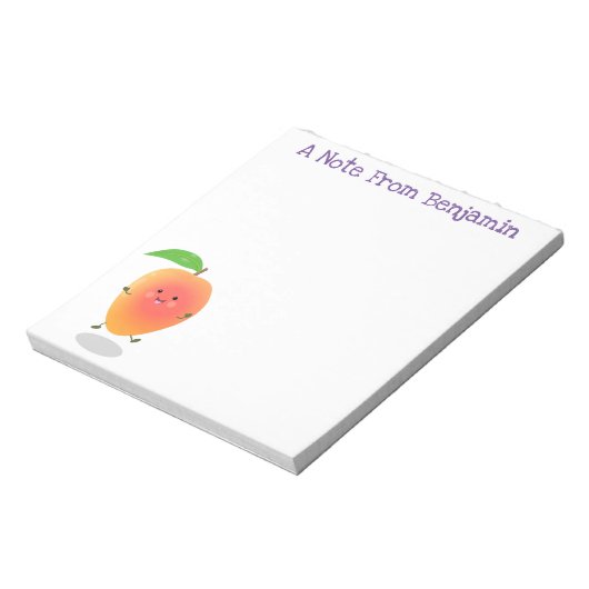 Bloc-note Caricature mignonne de mangue joyeuse (Tourné)