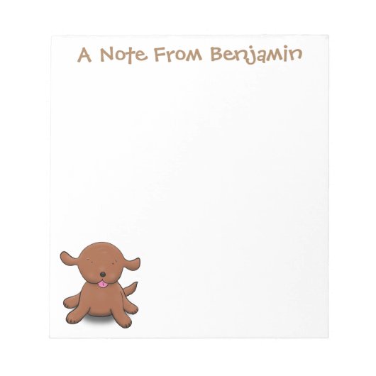 Bloc-note Caricature pour chien de chiot joyeux (Devant)