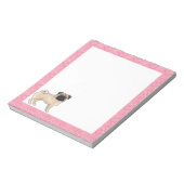 Bloc-note Carlin Fun Chien Cartoon Mops Love Heart Motif ros (Tourné)