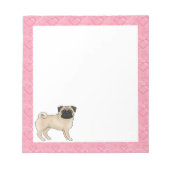 Bloc-note Carlin Fun Chien Cartoon Mops Love Heart Motif ros (Devant)