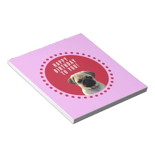 Bloc-note Carlin mignon Chien Chien Heureux Anniversaire Chi (Incliné)