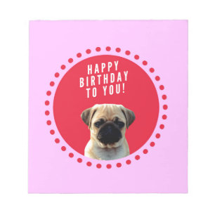 Bloc-note Carlin mignon Chien Chien Heureux Anniversaire Chi