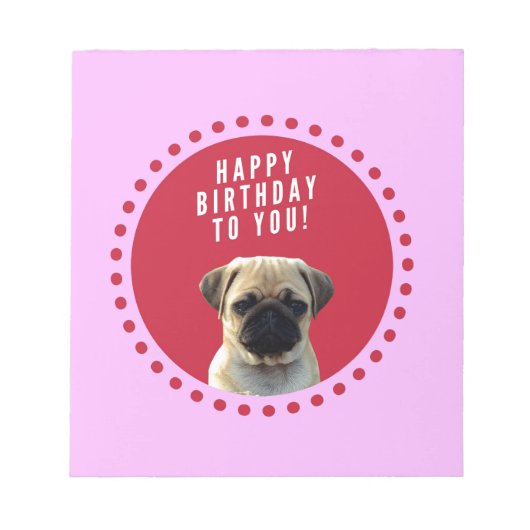 Bloc-note Carlin mignon Chien Chien Heureux Anniversaire Chi (Devant)