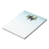 Bloc-note Carlin noir mignon caricature Chien Snowy Winter F (Tourné)