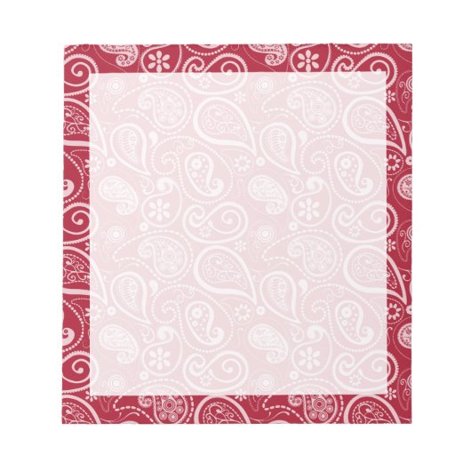 Bloc-note Carmine Red Paisley (Devant)