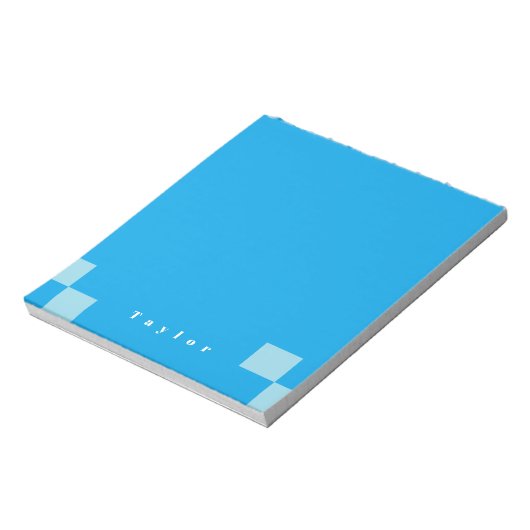 Bloc-note Carré bleu foncé et clair bloque motif (Tourné)