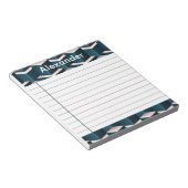 Bloc-note Carré bleu moderne Motif géométrique Personnaliser (Incliné)