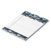 Bloc-note Carré bleu moderne Motif géométrique Personnaliser (Tourné)