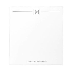 Bloc-note Carré de ligne minimaliste Silver Grey