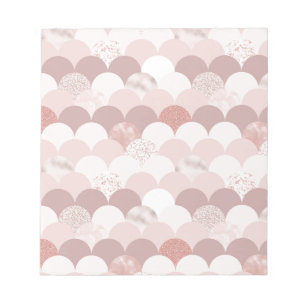 Bloc-note Carreaux or rose et rose