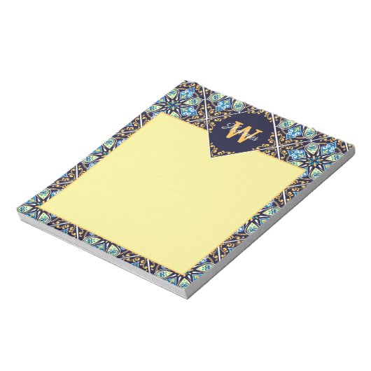 Bloc-note Carreaux orientaux, azulejos diagonaux (Tourné)