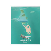 Bloc-note Carte Andros Bahamas Vacances. (Tourné)