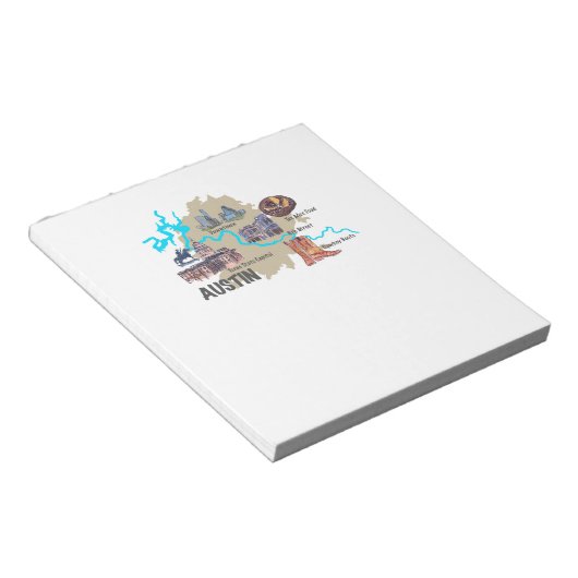Bloc-note Carte Austin Texas (Incliné)