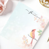 Bloc-note Carte de branche d'automne de cardinal à l'aquarel