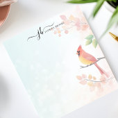 Bloc-note Carte de branche d'automne de cardinal à l'aquarel