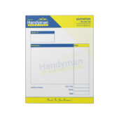 Bloc-note Carte de devis d'entreprise Handyman - Home Busine (Tourné)