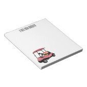 Bloc-note Carte de golf / dessin animé en voiturette de golf (Incliné)