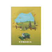 Bloc-note Carte de la Roumanie affiche illustrée imprimée. (Tourné)