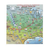 Bloc-note Carte de la route historique 66 (Devant)