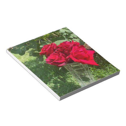 Bloc-note Carte de notes Roses rouges (Incliné)