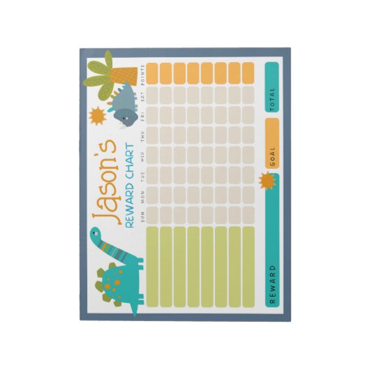 Bloc-note Carte de récompense pour les enfants Dinosaur mign (Tourné)