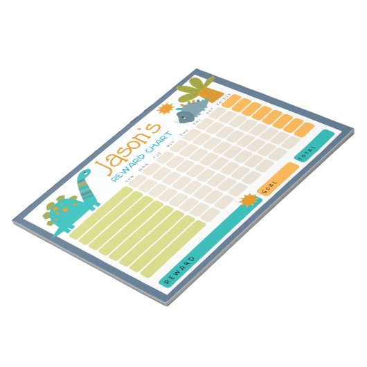 Bloc-note Carte de récompense pour les enfants Dinosaur mign (Incliné)