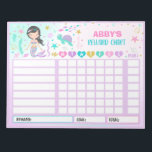 Bloc-note Carte de récompense Sirène Chore personnalisée<br><div class="desc">Tableau de routine personnalisé des récompenses</div>