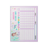 Bloc-note Carte de récompense Sirène Chore personnalisée (Tourné)