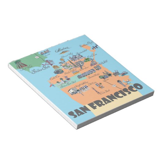 Bloc-note Carte de San Francisco (Incliné)