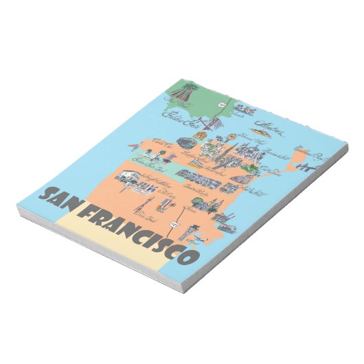 Bloc-note Carte de San Francisco (Tourné)