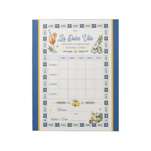 Bloc-note Carte de score de Mahjong américain La Dolce Vita