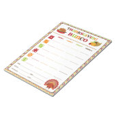Bloc-note Carte de score du match de Thanksgiving Bunco Part (Incliné)