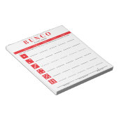 Bloc-note Carte de score simple Red and White Bunco (Incliné)