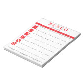 Bloc-note Carte de score simple Red and White Bunco (Tourné)
