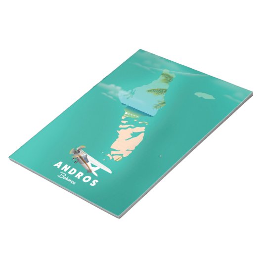 Bloc-note Carte de vacances d'Andros Bahamas. (Incliné)