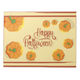 Bloc-note Carte de voeux encadrée Happy Halloween typographi