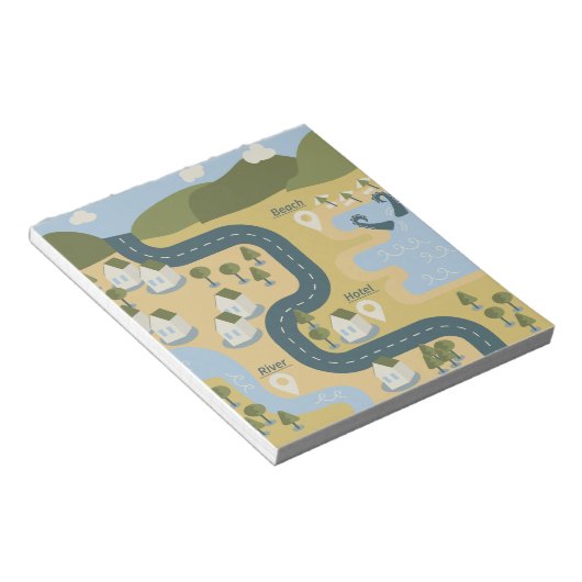 Bloc-note Carte de voyage de vacances de paysage de dessin a (Incliné)