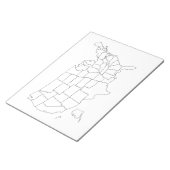 Bloc-note Carte des États-Unis vierge avec contours des État (Incliné)