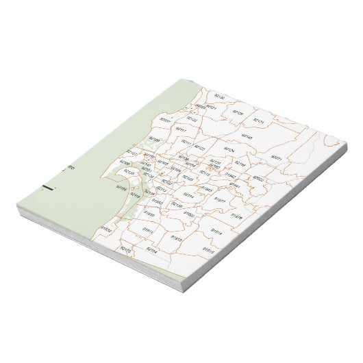 Bloc-note Carte du code postal San Diego (Tourné)