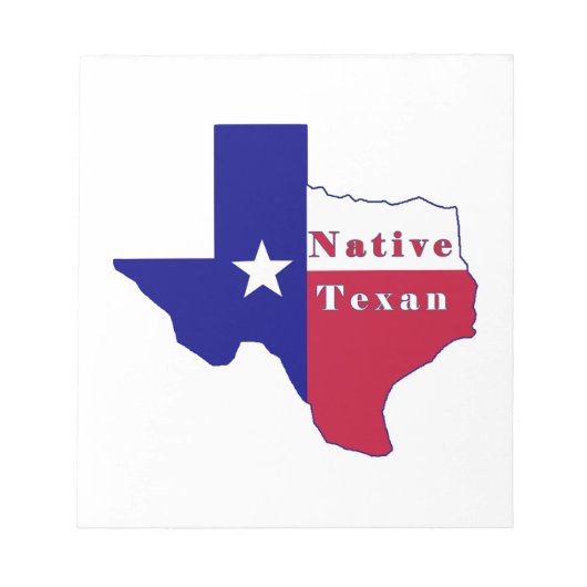 Bloc-note Carte du drapeau texan natif (Devant)