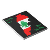 Bloc-note Carte du Liban avec drapeau (Incliné)