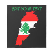 Bloc-note Carte du Liban avec drapeau (Devant)